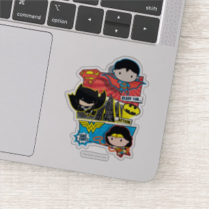 Adesivo Heróis Chibi Prontos Para Ação!