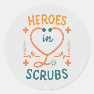 Adesivo Heróis em Scrubs – Design de Celebração da Semana