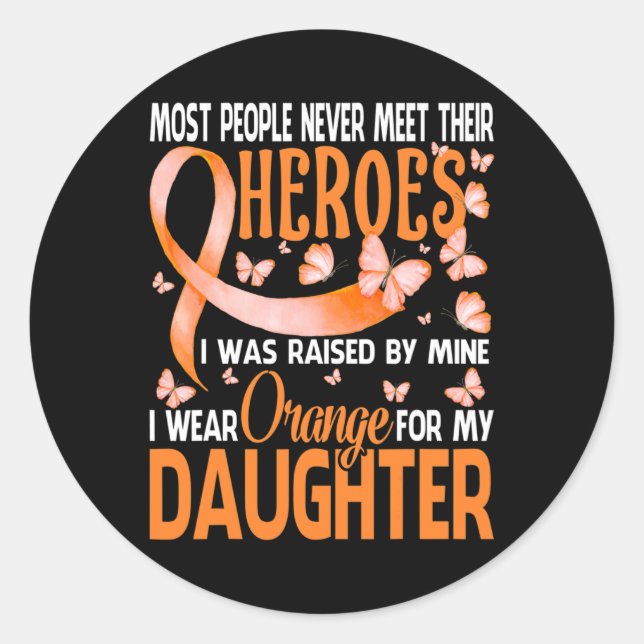 Adesivo Heróis, Visto Laranja Para Minha Filha Múltipla (Frente)