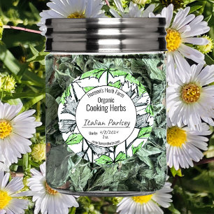 Adesivo Herpes do Cozinhar vazio Jar Label Herb Fazenda Ne