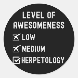 Adesivo Herpetólogos, Nível de Herpetologia Incrível