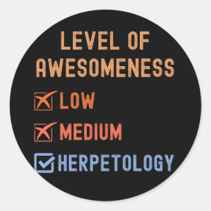 Adesivo Herpetólogos, Nível de Herpetologia Incrível