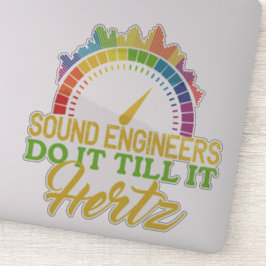 Adesivo Hertz de engenheiro de som colorido engraçado