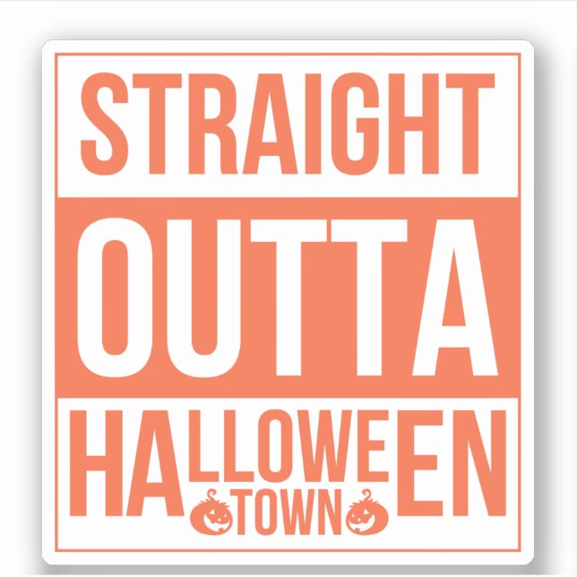 Adesivo Hetero fora da cidade de Halloween (Frente)