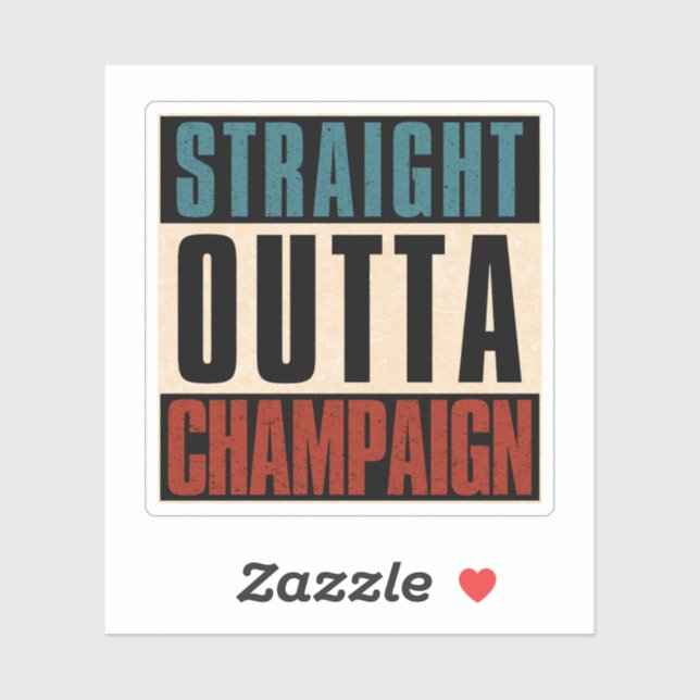 Adesivo Hetero Outta Champaign Illinois IL (Folha)