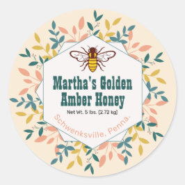 Adesivo Hexagon Wreath Anterior White Honey Jar