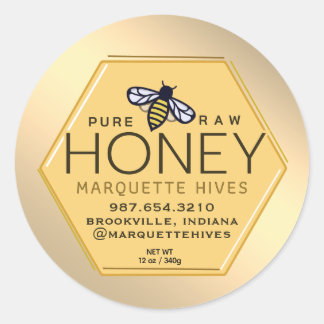 Adesivo Hexágono Amarelo Abelhas Honeycomb Dourado