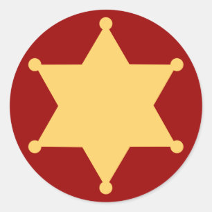 Adesivo Hexágono estrela de xerife hexagon sheriff's badg