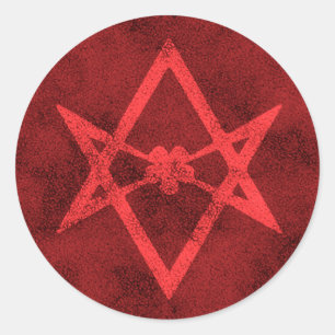 Adesivo Hexagram Unicursal (vermelho Textured)