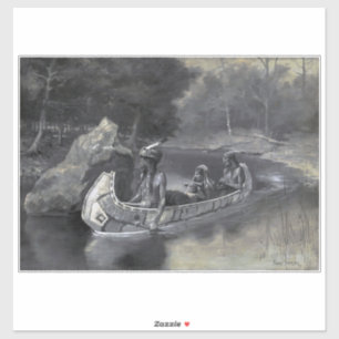 Adesivo Hiawatha Indian Canoe Ojibwe ou Líder Iroquois
