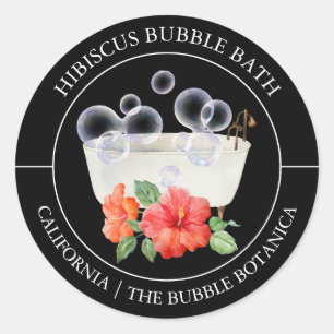 Adesivo Hibiscus Bubble Bath label