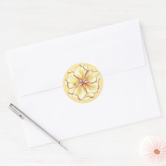 Adesivo Hibiscus & lace AMARELO (Envelope)