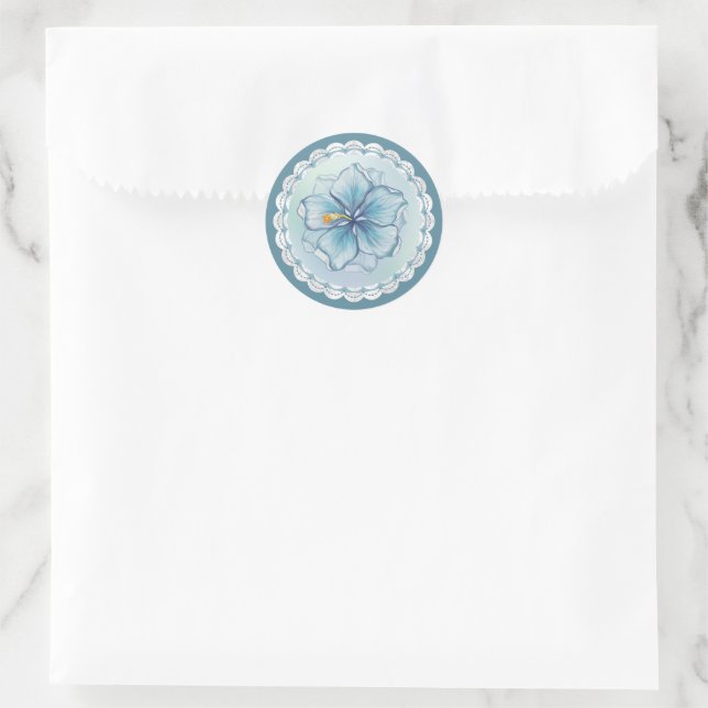 Adesivo Hibiscus & lace TURQUOISE (Bolsa)