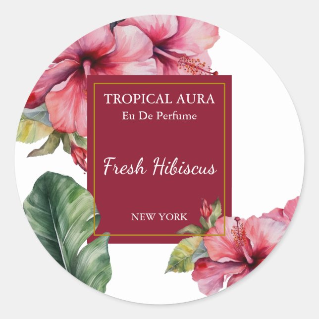 Adesivo Hibiscus Perfume Label (Frente)