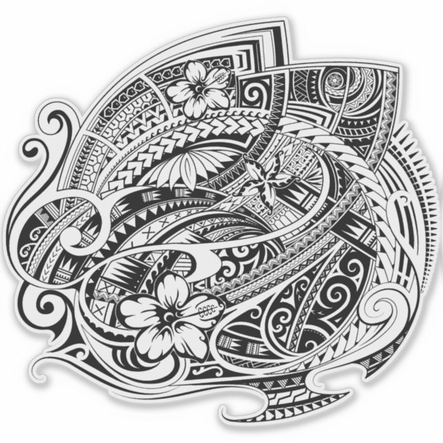 Adesivo HIBISCUS POLYNESIAN TRIBAL Blade (Frente)