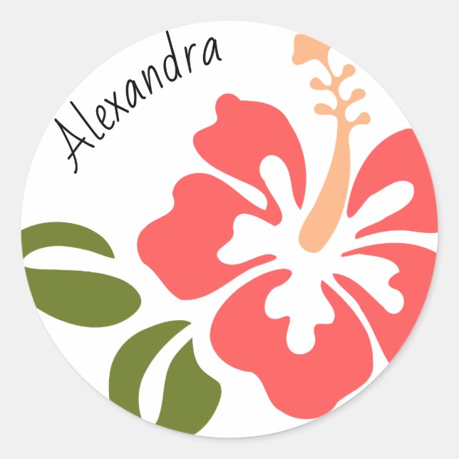 Adesivo Hibiscus Rosa Personalizado (Frente)