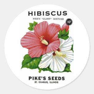 Adesivo Hibiscus Vintage Seed Packet