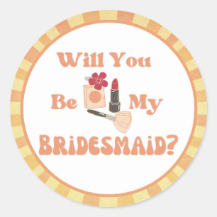 Adesivo hic de script orange retro de proposta da bridesma