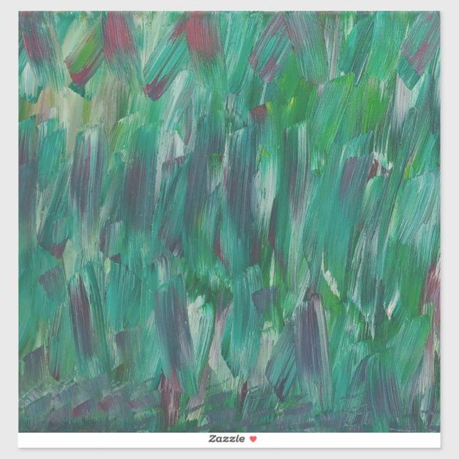 Adesivo Hidden Green Red White Colorful Abstract Art (Folha)