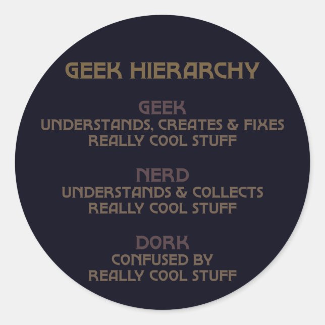 Adesivo Hierarquia de geeks (Bronzed) (Frente)