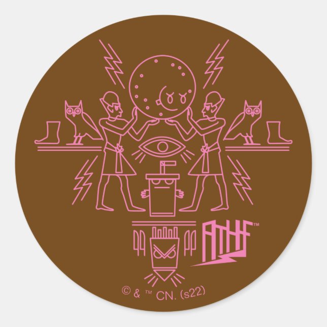 Adesivo Hieroglifo da Força de Fome de Aqua Teen (Frente)