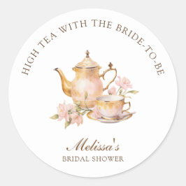 Adesivo High Tea Pastel Gold Bridal Shower