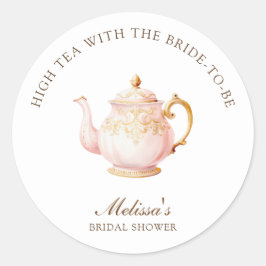 Adesivo High Tea Pastel Gold Bridal Shower