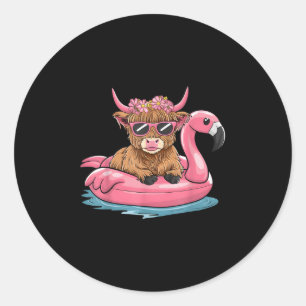 Adesivo Highland Cow Flamingo Floatie Natal Em Julho Su