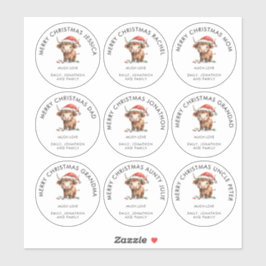 Adesivo Highland Cow Individual Names Merece Natal