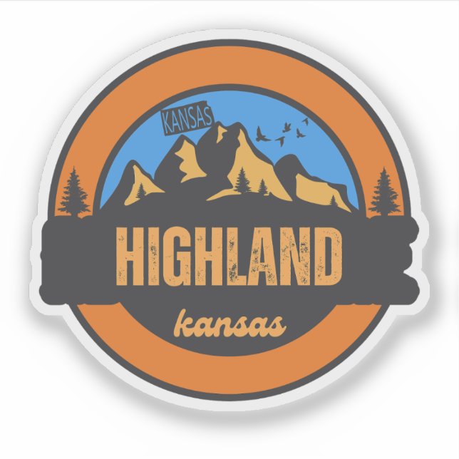 Adesivo Highland, Kansas (Frente)