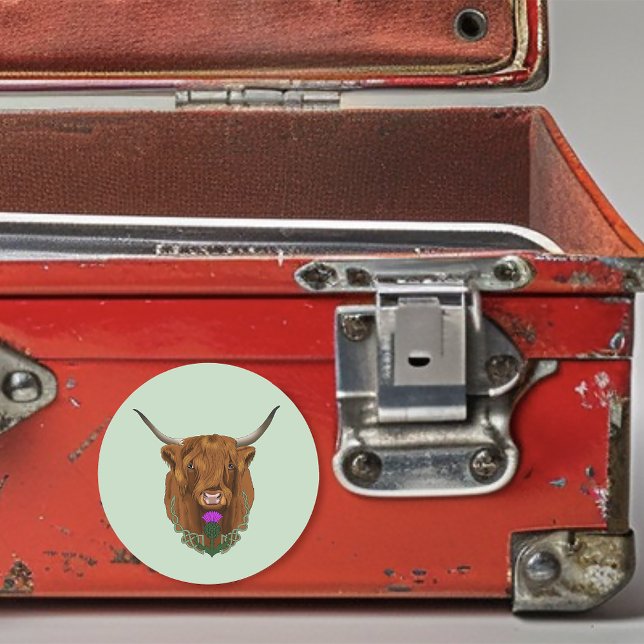 Adesivo Highland Scottish Cow Purple Celular Knot Work (Criador carregado)