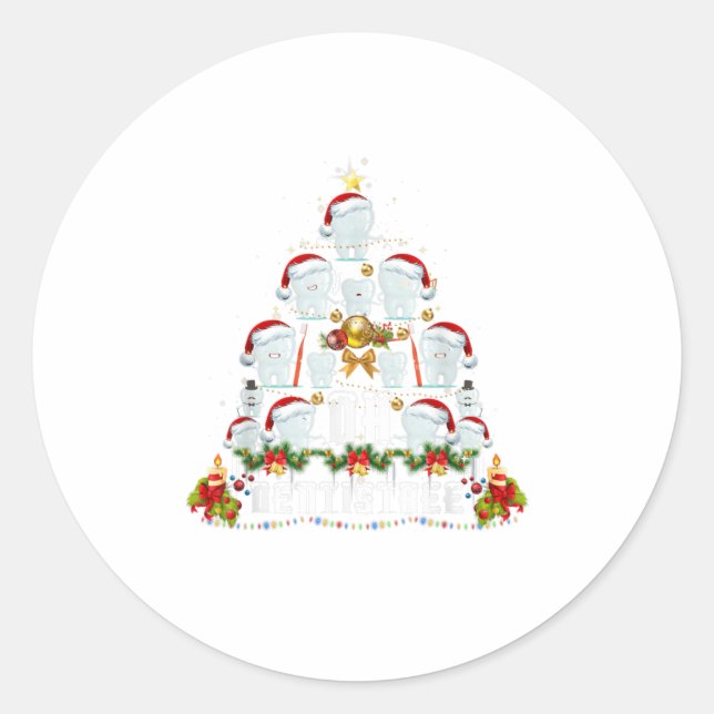 Adesivo Higiene dentária Oh Dentistree Tooth Xmas (Frente)