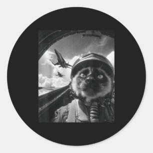 Adesivo Hilário Gato de Avião a Jato Piloto Selfie Siamesa