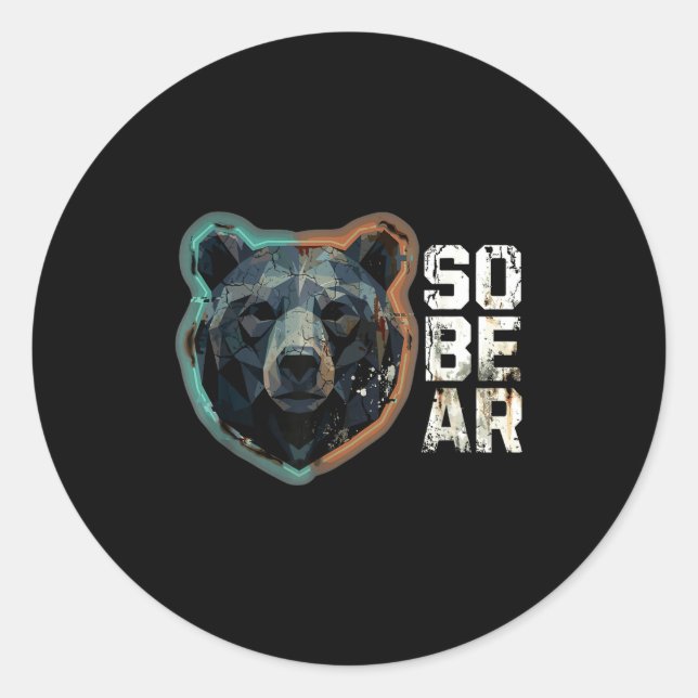 Adesivo Hilarious Pun Sober Bear SoBear Recovery Sobriety (Frente)