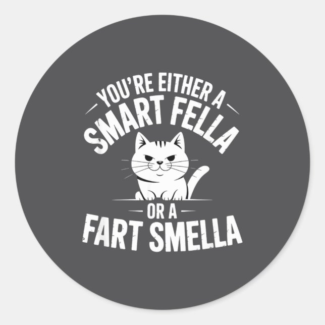 Adesivo Hilarious Smella Cat Smart Fart Humor Spoonerism F (Frente)