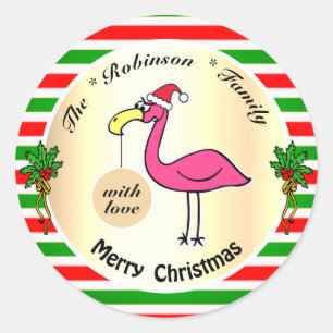 Adesivo Hillarie Xmas Flamingo Costumava Engraçado