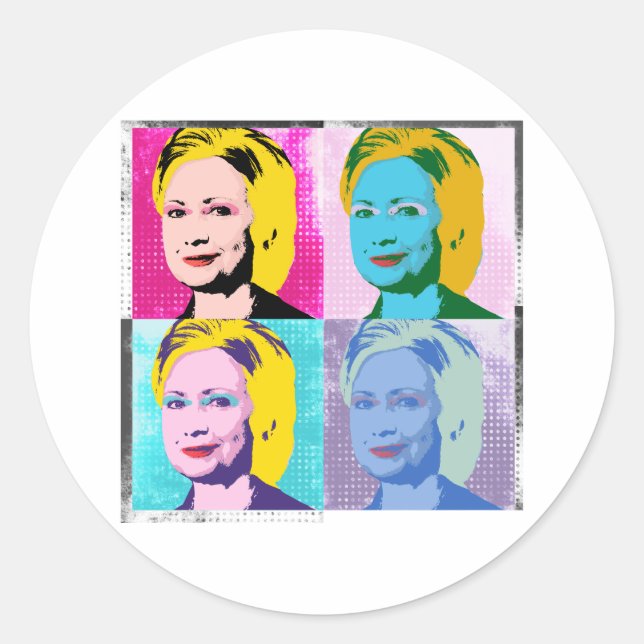 Adesivo hillary 2016 arte pop - -  (Frente)