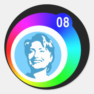 Adesivo hillary clinton. bolhas arco-íris.