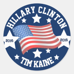Adesivo Hillary Clinton e Tim Kaine 2016