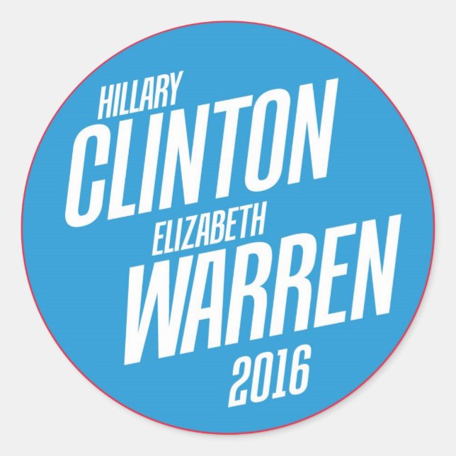 Adesivo Hillary Clinton - Elizabeth Warren 2016 Stickers (Frente)