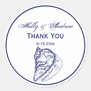 Adesivo Hilton Head Island SC Vintage Map Marinho Blue