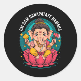 Adesivo Hindu Ganesha Puja Elefante Deus Índia Meditação Y