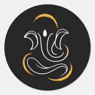 Adesivo Hindu Ganesha Puja Elefante Deus Índia Meditação Y