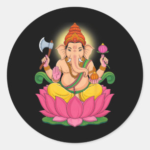 Adesivo Hindu Ganesha Puja Elefante Deus Índia Meditação Y