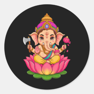 Adesivo Hindu Ganesha Puja Elefante Deus Índia Meditação Y