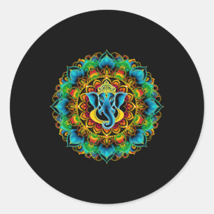 Adesivo Hindu Ganesha Puja Elefante Deus Índia Meditação Y