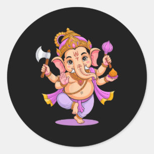 Adesivo Hindu Ganesha Puja Elefante Deus Índia Meditação Y