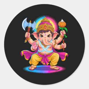 Adesivo Hindu Ganesha Puja Elefante Deus Índia Meditação Y
