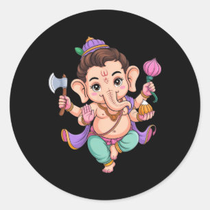 Adesivo Hindu Ganesha Puja Elefante Deus Índia Meditação Y