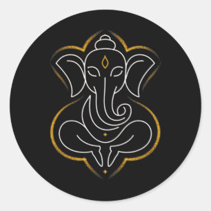 Adesivo Hindu Ganesha Puja Elefante Deus Índia Meditação Y